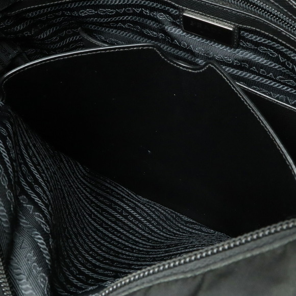 Prada Bag Leather Nero Nylon Tote Black 2WAY - Picture 6 of 9